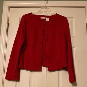 Red Jacket with Large Buttons